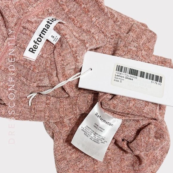 REFORMATION Lemon Knit Dress - Salmon - Picture 6 of 7